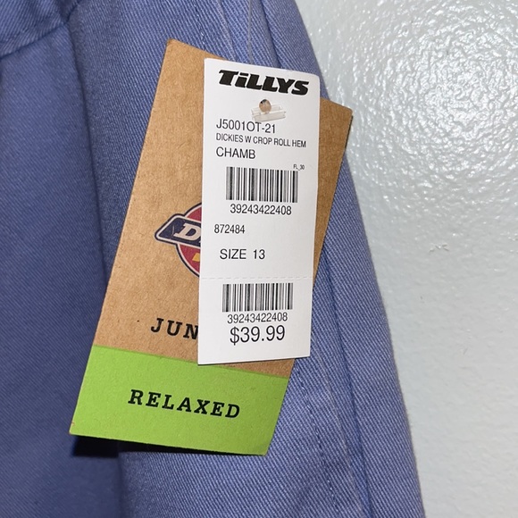 Dickies Worker Crop Roll Hem. Size 13/31 - Picture 3 of 4